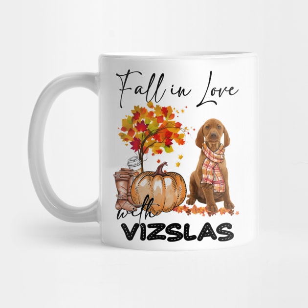 Fall In Love With Vizslas Fall Pumpkin Thanksgiving by Gearlds Leonia